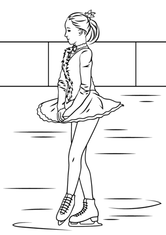 Ice Skating Girl Coloring Page